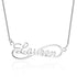 jewelaus Necklace 925 Sterling Silver / White Gold Plated Infinity Name Necklace