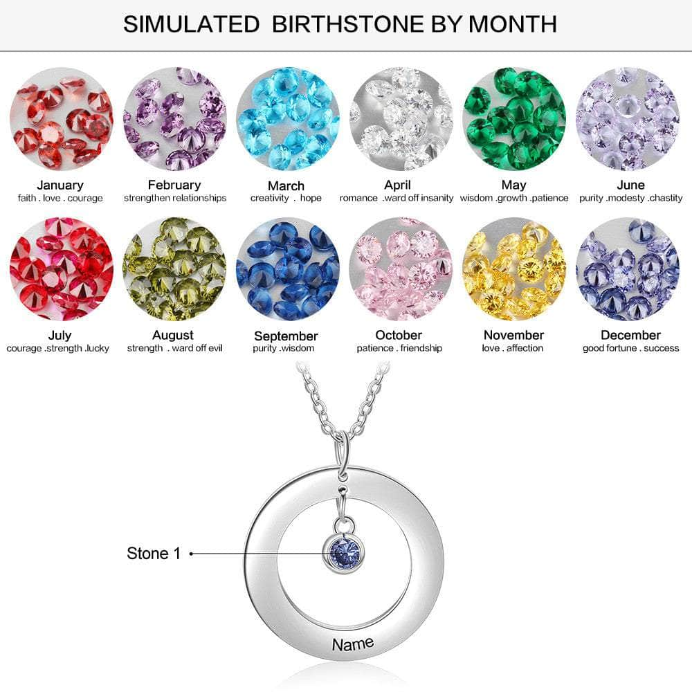 jewelaus Necklace Birthstone Circle Necklace