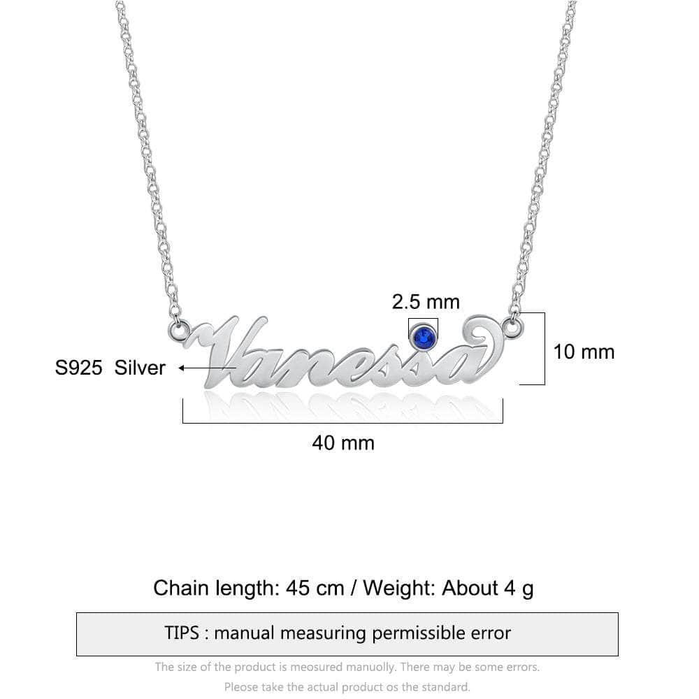 jewelaus Necklace Custom Birthstone Name Necklace