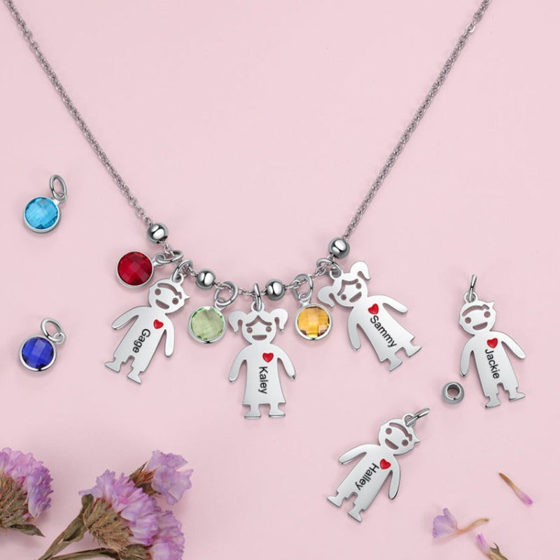 jewelaus Necklace Customizable Doll Birthstone Necklace