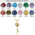 jewelaus Necklace Gold Plated 925 Heart Key Necklace with Birthstones