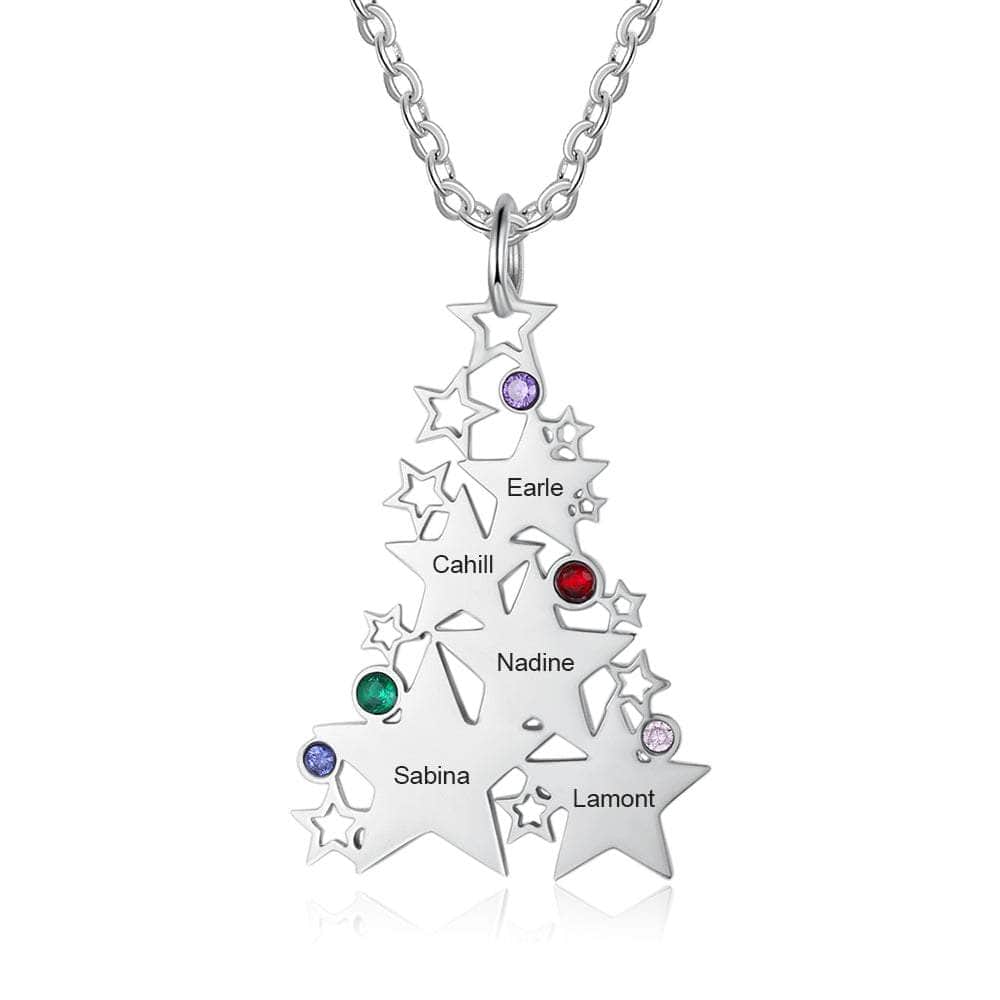 jewelaus Necklace Personalized Star Christmas Tree Necklace