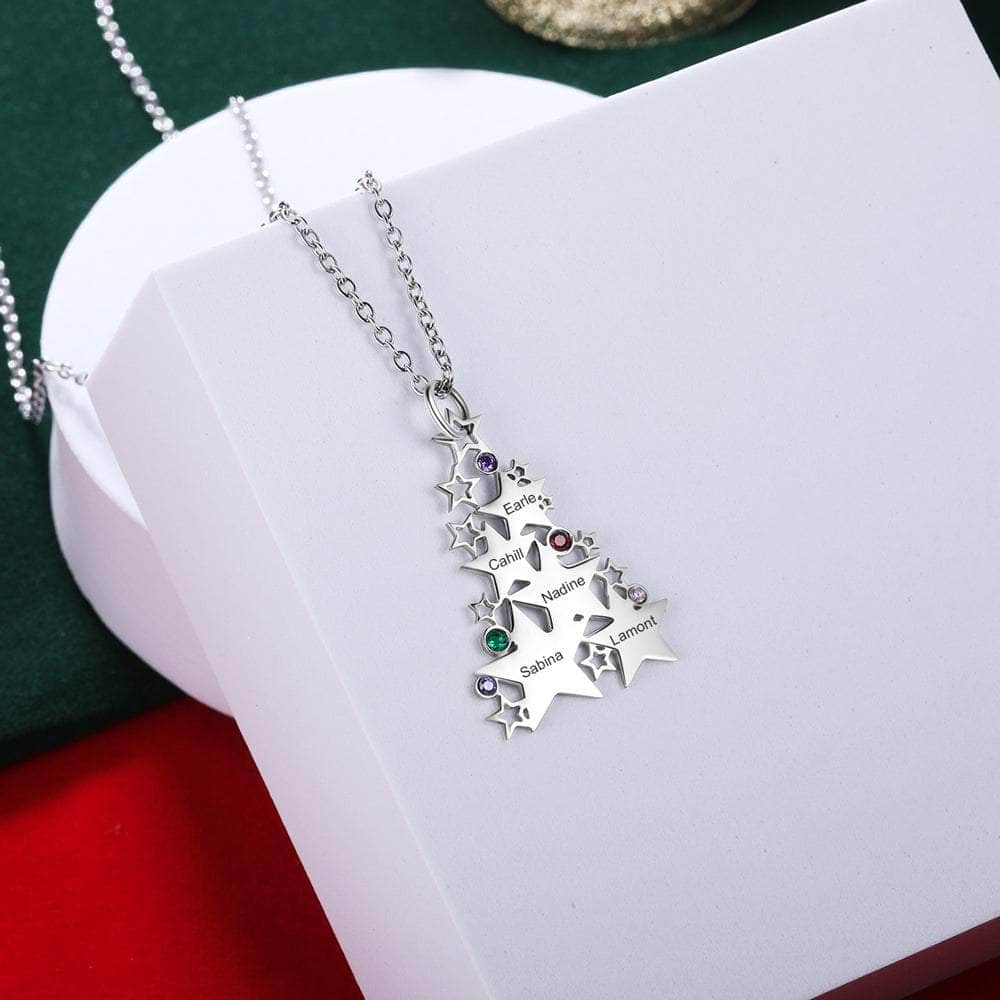 jewelaus Necklace Personalized Star Christmas Tree Necklace