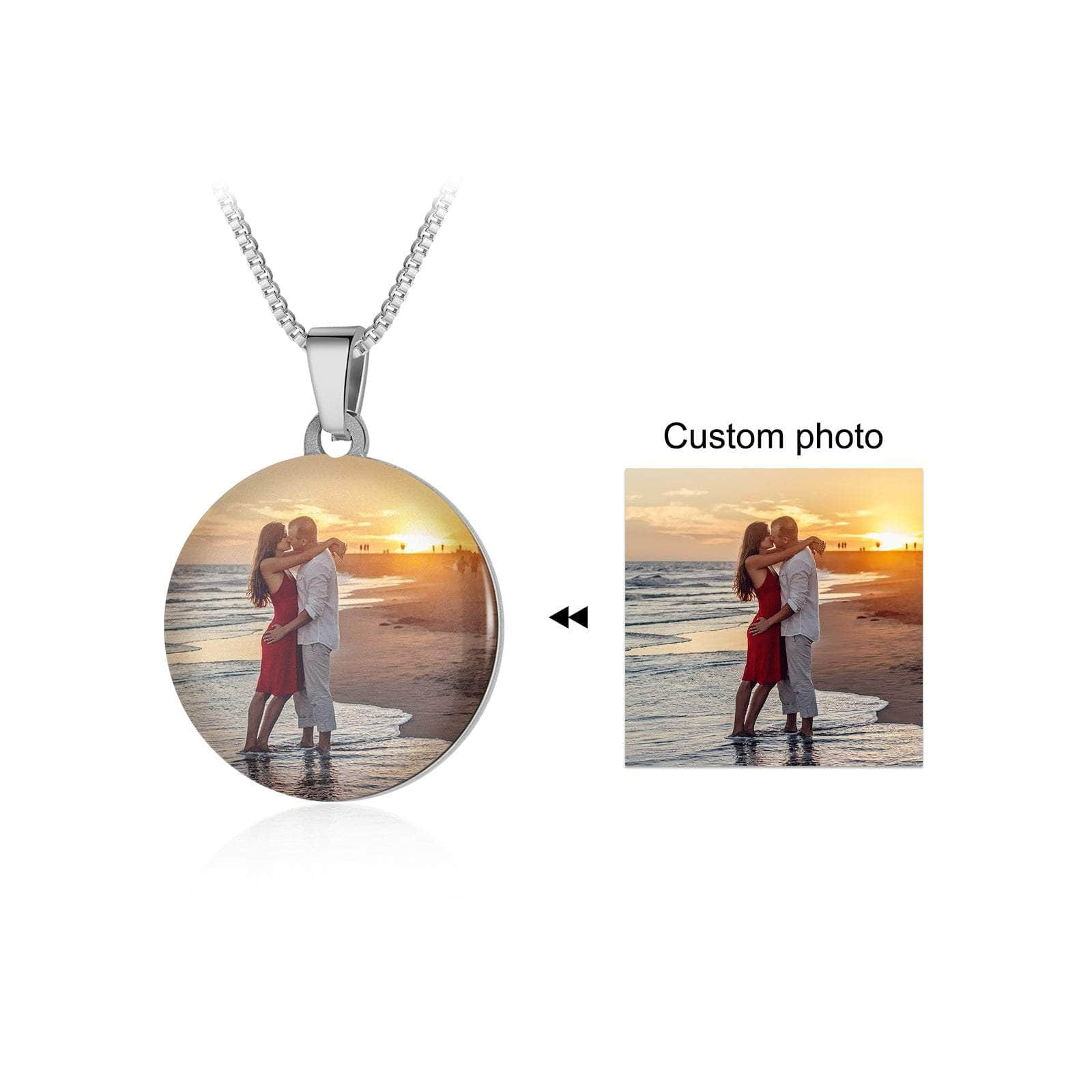 jewelaus Necklace Round / Stainless Steel Stainless Steel Custom Photo Necklace