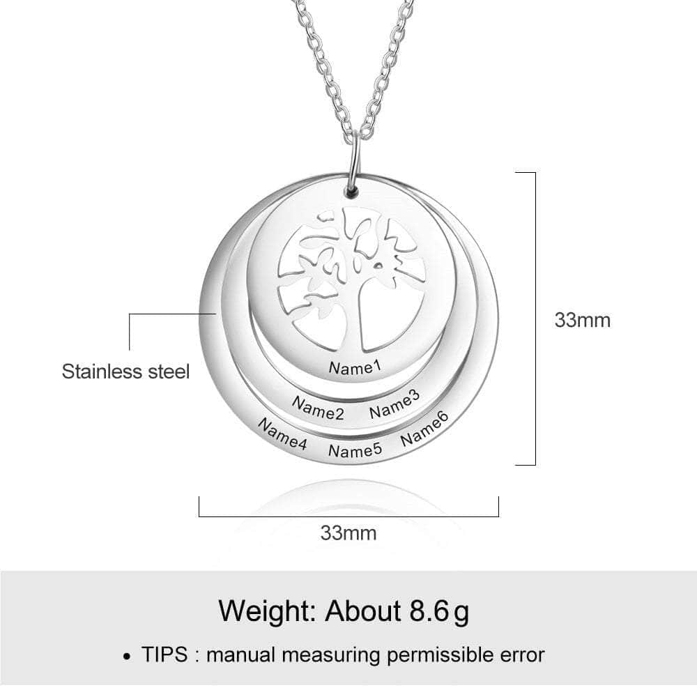 jewelaus Necklace Stainless Steel Personalized Stainless Steel Tree Necklace