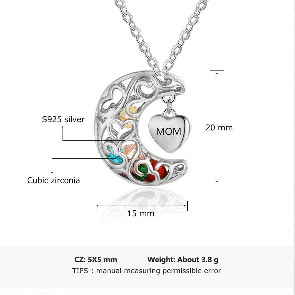 jewelaus Necklace Sterling Silver Birthstones Cage Necklace