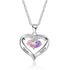 jewelaus Necklaces White Gold Plated Sterling Silver Two Birthstone Necklace