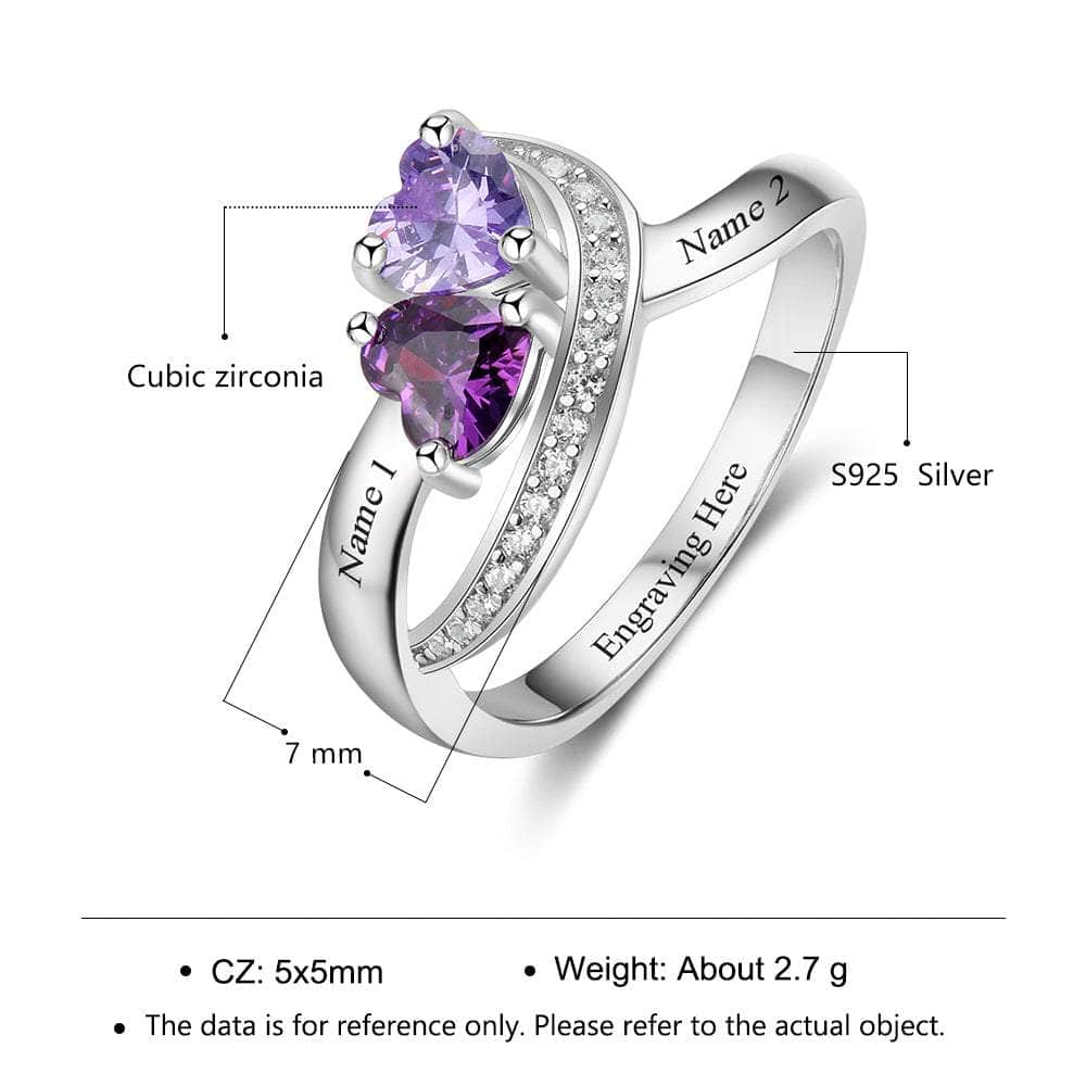 jewelaus Ring Custom Double Birthstone Ring