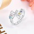 jewelaus Ring Silver Cross Name Birthstone Ring