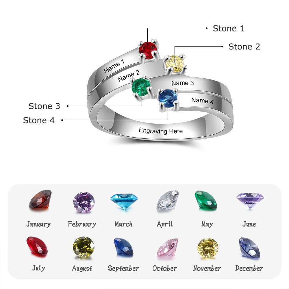 jewelaus Rings 6 Personalized Birthstone Rings