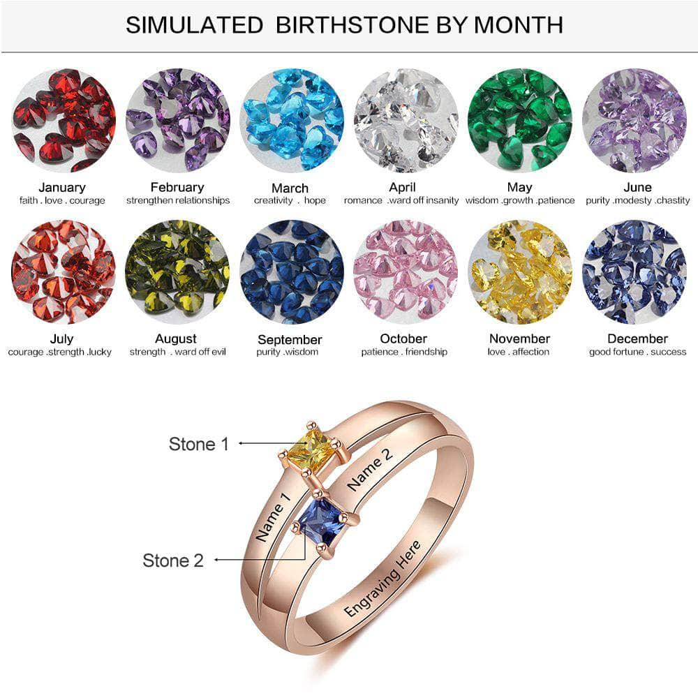 jewelaus Rings 6 / Rose Gold Plated Silver Cubic Zirconia Rings