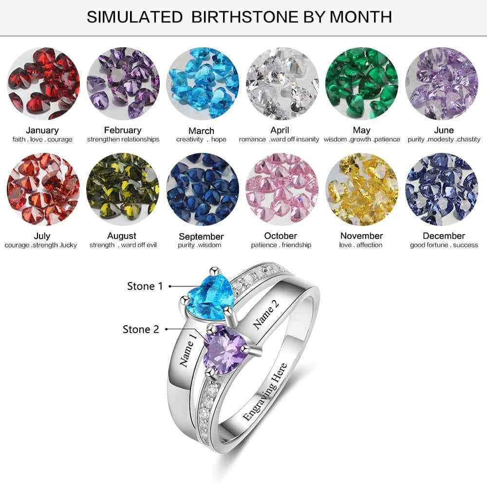 jewelaus Rings 6 S925 Birthstone Name Rings