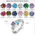 jewelaus Rings 6 Silver Heart Birthstone Ring