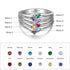 jewelaus Rings 6 Sterling Silver Birthstone & Engraved Ring