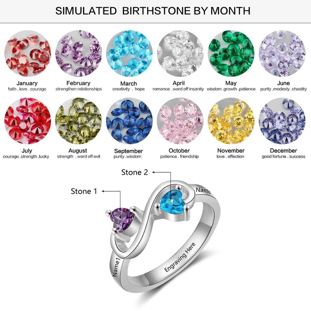 jewelaus Rings 6 Sterling Silver Birthstone Ring