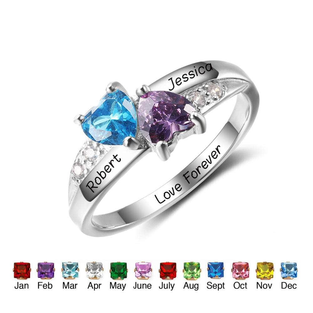 jewelaus Rings 8 925 Sterling Silver Birthstone Ring