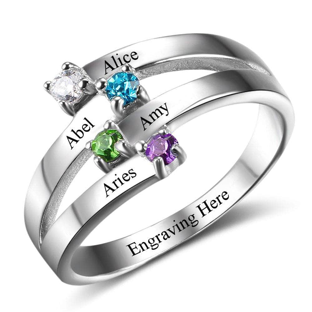 jewelaus Rings 925 Silver Crystal Zirconia Rings