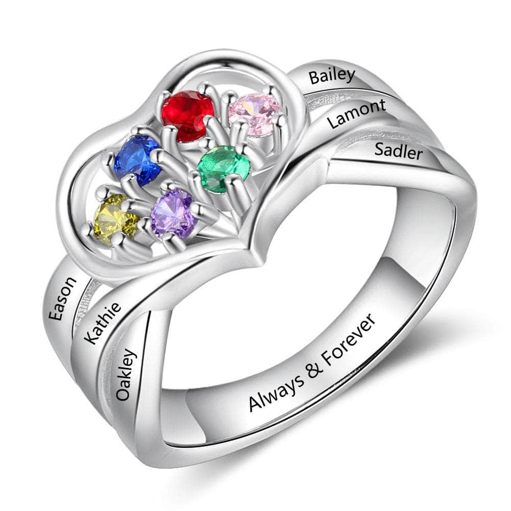 jewelaus Rings 925 Silver Heart Shape Ring