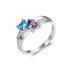 jewelaus Rings 925 Sterling Silver Birthstone Ring