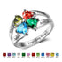 jewelaus Rings 925 Sterling Silver Birthstone Ring