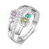 jewelaus Rings 925 Sterling Silver Birthstone Ring