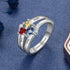 jewelaus Rings 925 Sterling Silver Birthstones Ring