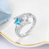 jewelaus Rings 925 Sterling Silver Heart Birthstone Ring