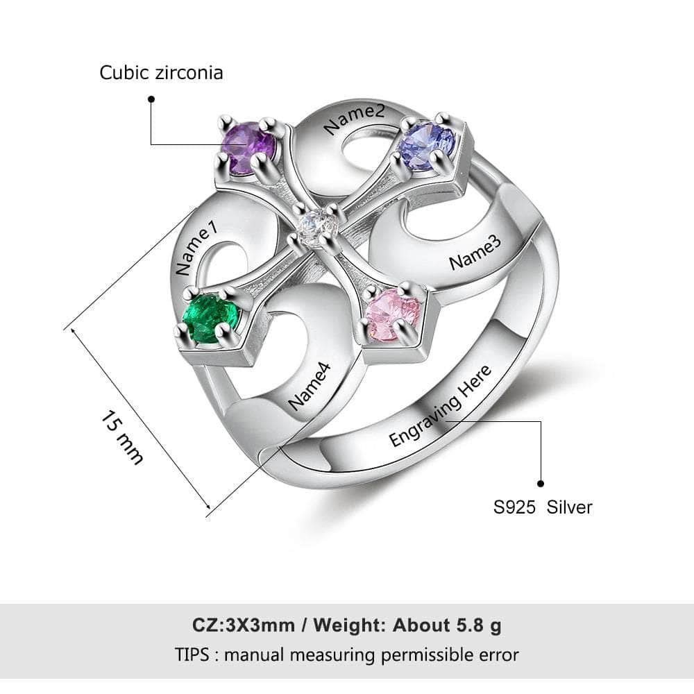 jewelaus Rings Birthstone Cross Rings