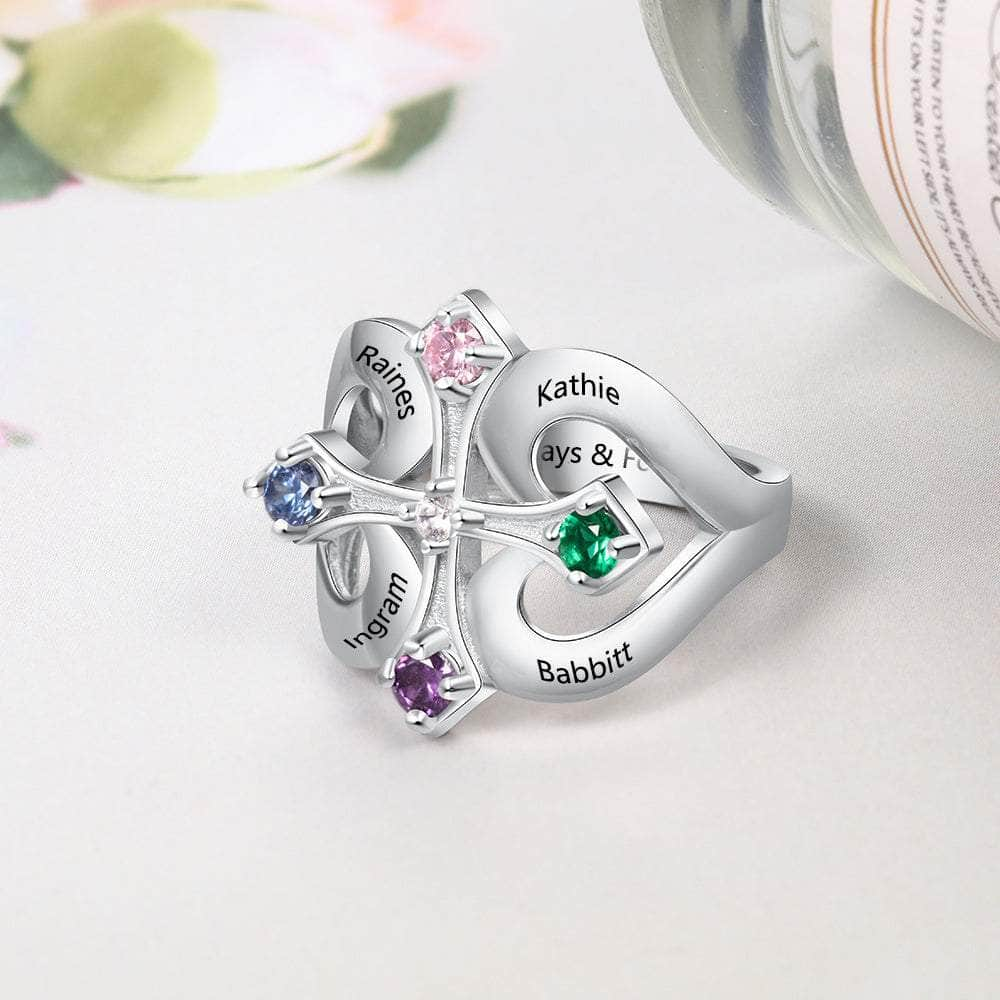 jewelaus Rings Birthstone Cross Rings