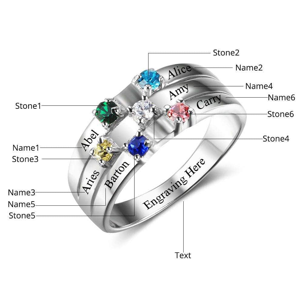 jewelaus Rings Birthstone Rings with Names