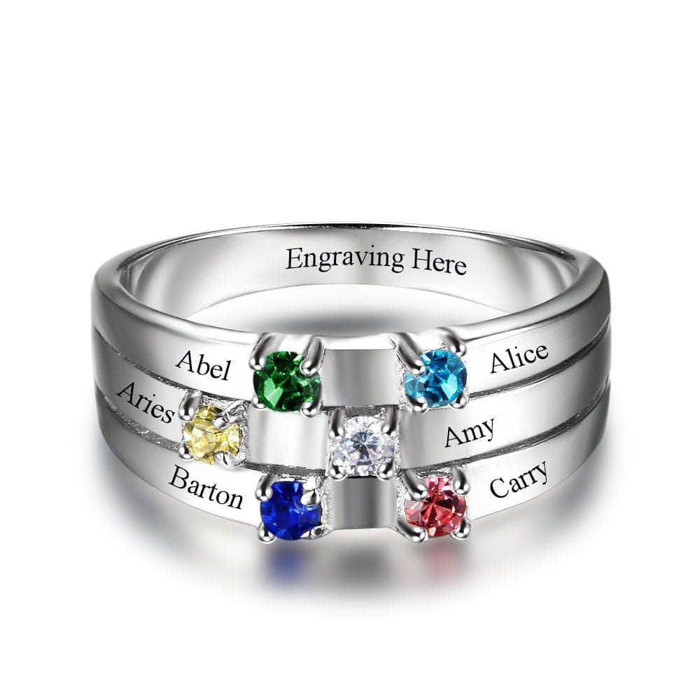 jewelaus Rings Birthstone Rings with Names