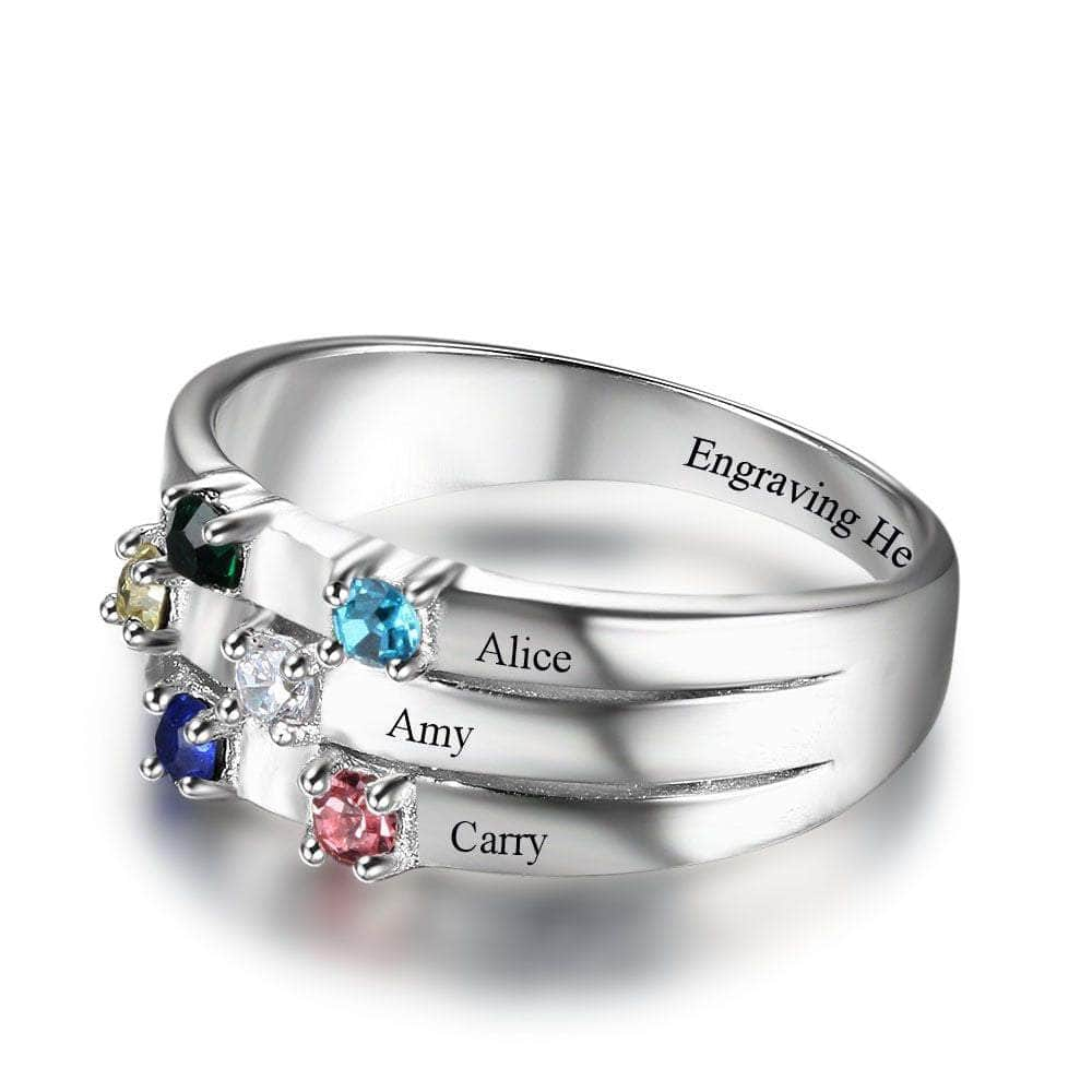 jewelaus Rings Birthstone Rings with Names