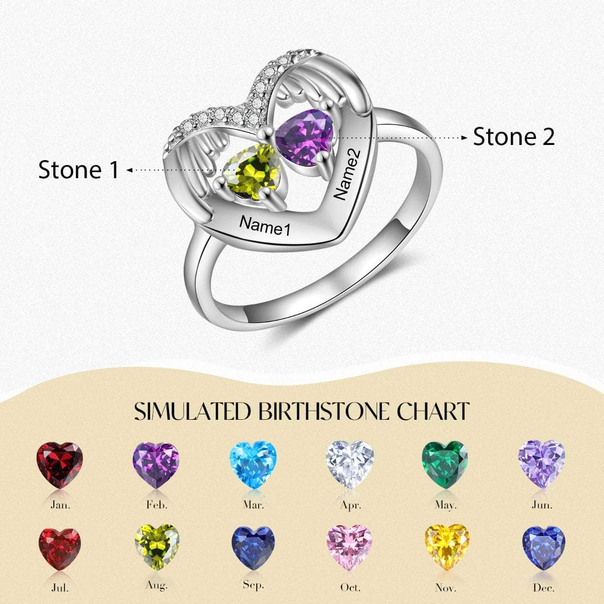 jewelaus Rings S925 Silver Heart Shaped  Ring