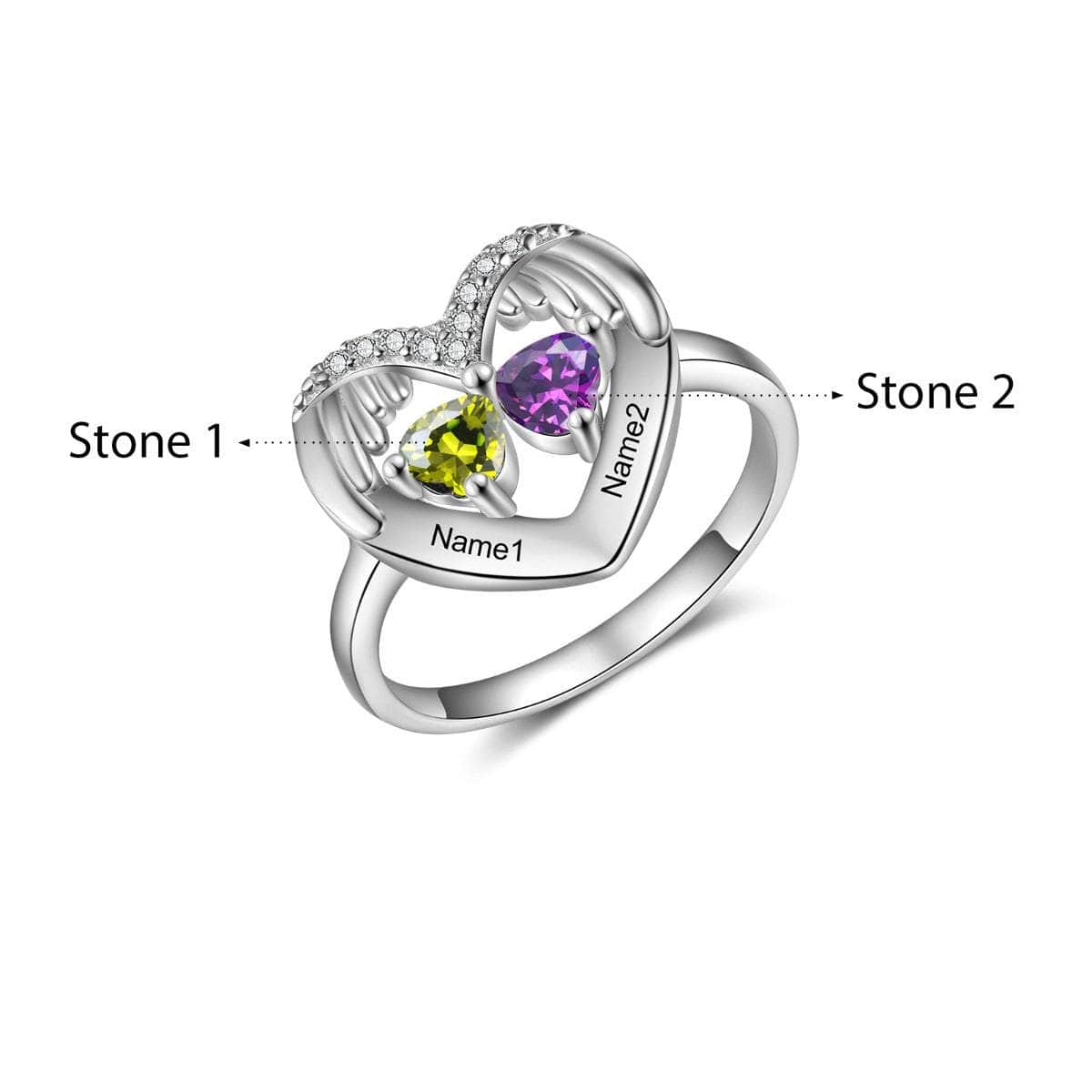 jewelaus Rings S925 Silver Heart Shaped  Ring