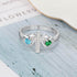 jewelaus Rings Silver Birthstones Cross Rings