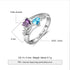 jewelaus Rings Silver Heart Birthstone Ring