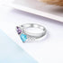 jewelaus Rings Silver Heart Birthstone Ring