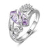 jewelaus Rings Sterling Silver Birthstone & Engraved Ring