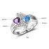 jewelaus Rings Sterling Silver Birthstone & Engraved Ring