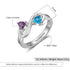 jewelaus Rings Sterling Silver Birthstone Ring