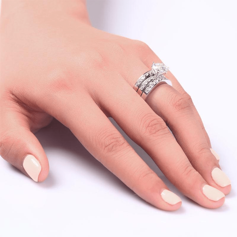 mewe-jewelry.com CUSTOM ring Silver 2 Ct 3-Pcs Cut Ring