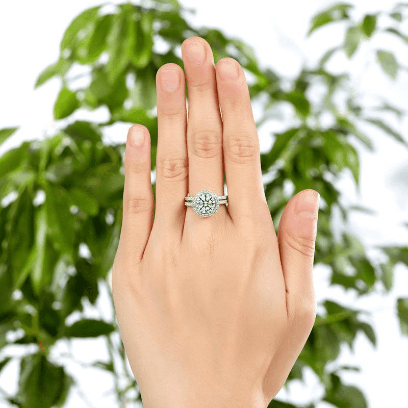 mewe-jewelry.com CUSTOM ring Silver Halo Clear Engagement Ring