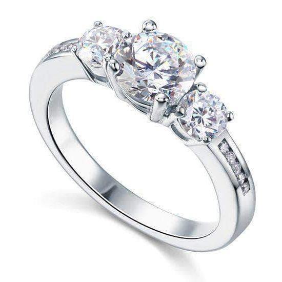 mewe-jewelry.com CUSTOM ring Sterling silver 3 Stone Created Diamond Ring