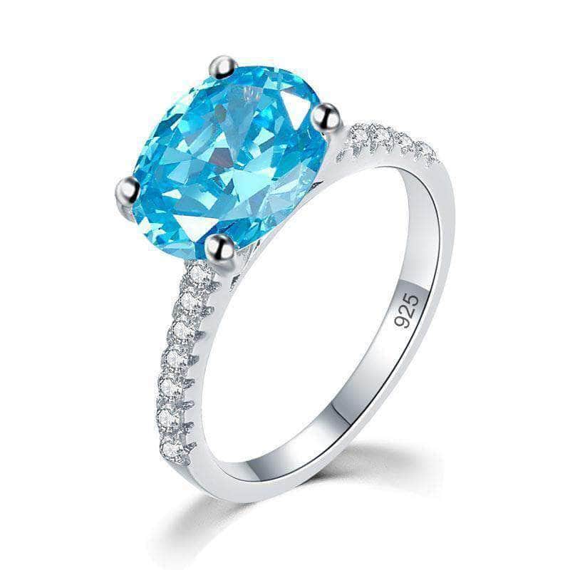 mewe-jewelry.com CUSTOM ring Sterling Silver 4 Ct Blue Ring