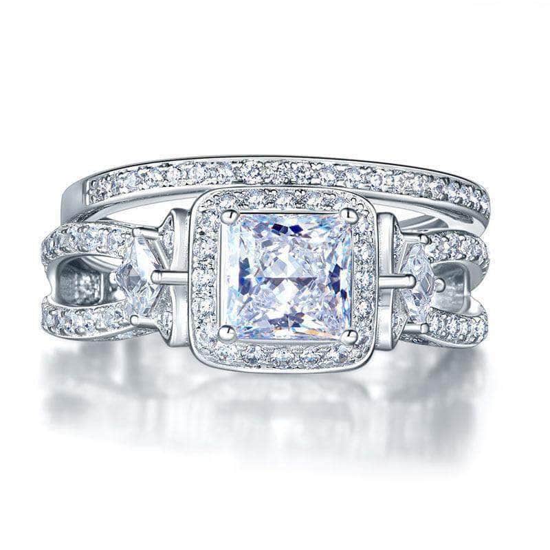 mewe-jewelry.com CUSTOM ring Sterling Silver Princess Cut Ring