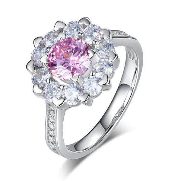 mewe-jewelry.com Rings Sterling Silver Snowflake 1 Ct Fancy Pink Created