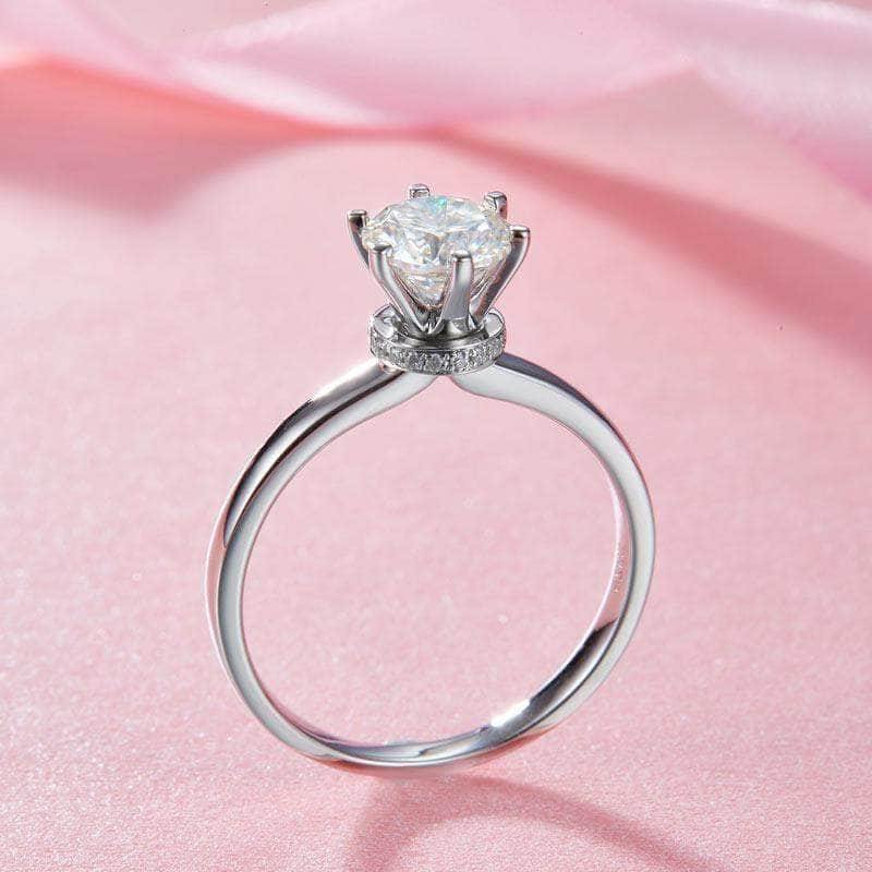 MEWE-JEWELRY Rings 1 Carat Moissanite 6 Claws Diamond Ring