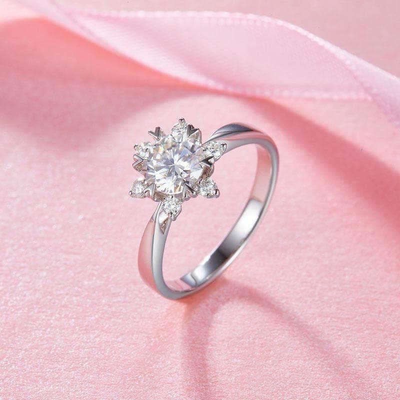 MEWE-JEWELRY Rings 1 Carat Moissanite Flower Diamond Ring