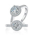 MEWE-JEWELRY Rings 1 Carat Moissanite Halo Diamond Ring