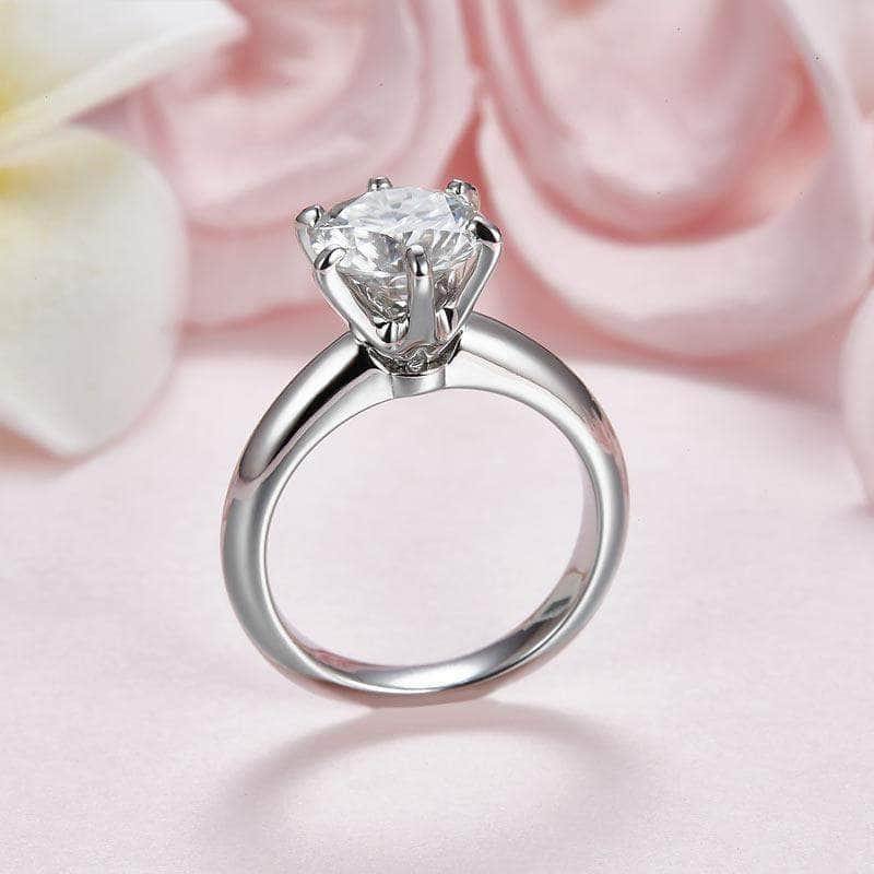 MEWE-JEWELRY Rings 2.5 Ct Moissanite (9 mm) 6 Claws Diamond Ring